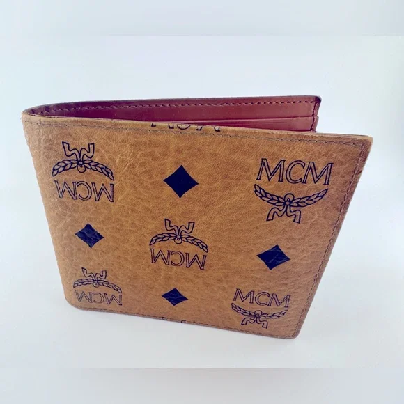 MCM Visetos Logo Wallet W Coin Pouch Michael Cromer Germany Authentic Vintage - Picture 1 of 15